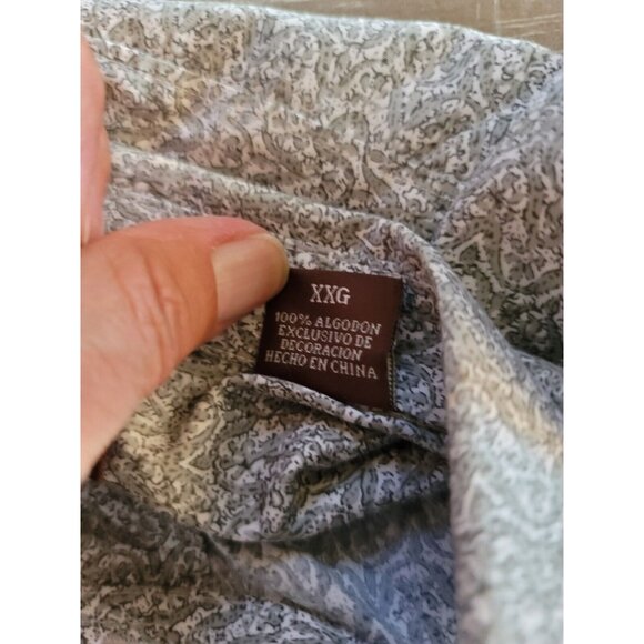 Perry Ellis Men's Long Sleeve Dress Shirt Gray & White Button Up Size XXL - Picture 7 of 8